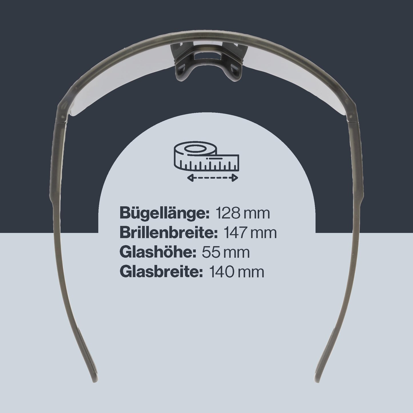 Uvex dyrt sports glasses, smoke gray matt/blue mirror, one size - S533095