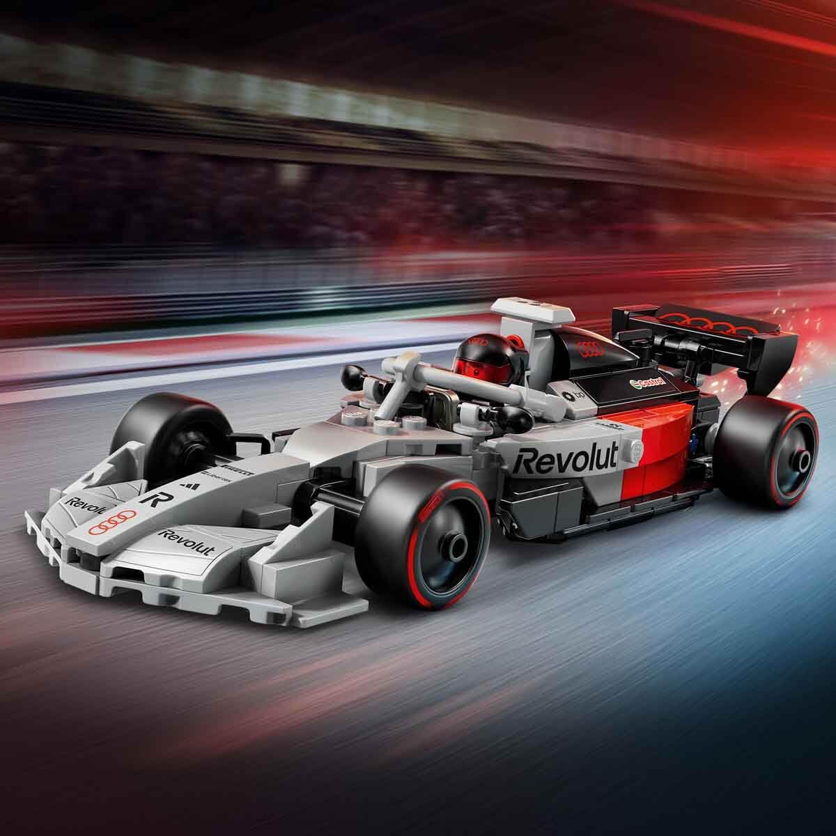 LEGO Speed Champions Audi Revolut F1 Team R26 racing car toy - model building set with collectible racing driver minifigure - birthday gift for boys aged 10 and over & young motorsport fans - 77259