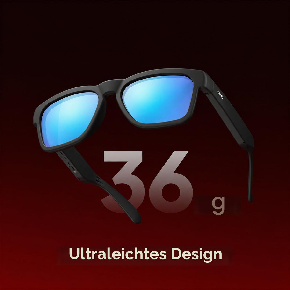 OhO Open Ear Smart Glasses, UV400 Z87.1 Lightweight Bluetooth Sunglasses - A8