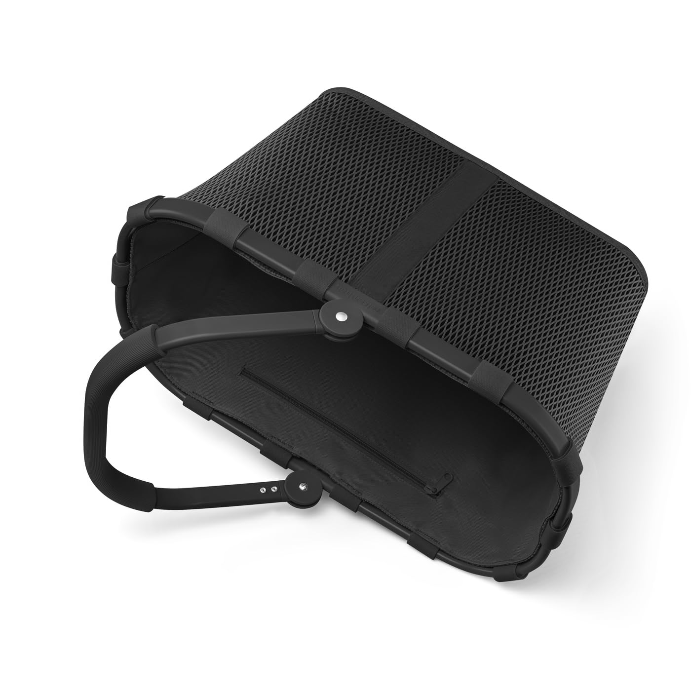 Reisenthel carrybag frame mesh black – Sturdy shopping basket with lots of storage space and practical inner pocket – Elegant and water-repellent design - BK7082