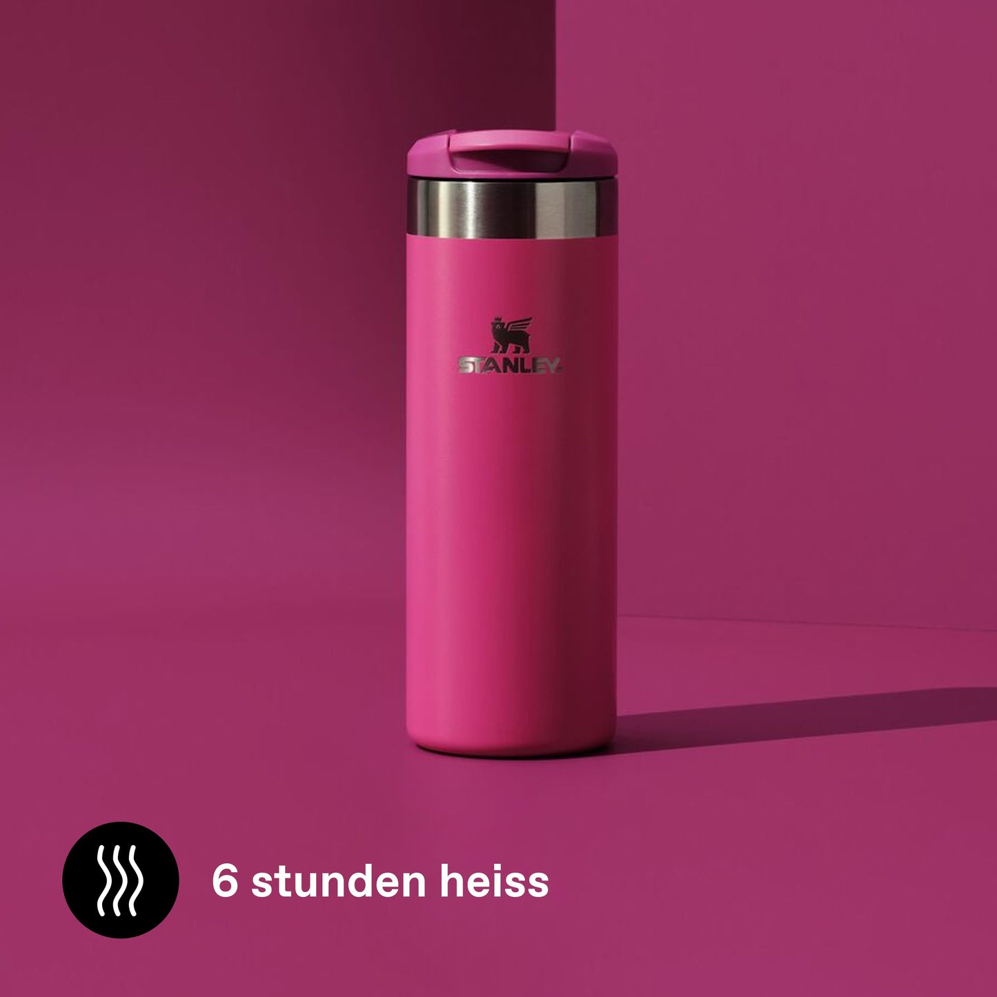 Stanley 1913 Aerolight Transit Thermo Mug 0.47L - Keeps Hot for 6 Hours - Dishwasher Safe - Coffee Mug To Go Leak-Proof - Compatible with Common Car Drink Holders - Violet Blossom - 100000112422
