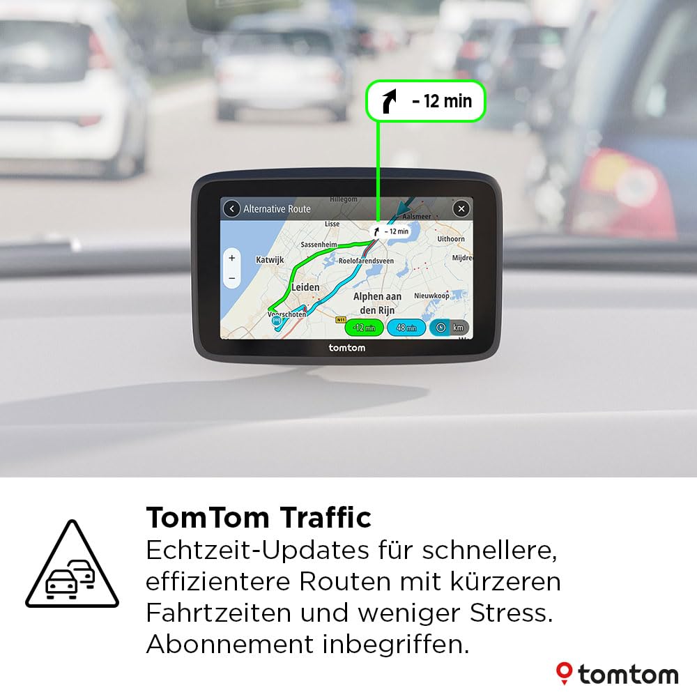 TomTom car navigation system GO Classic 2nd (6 inches, traffic jam avoidance thanks to TomTom Traffic, map updates for Europe included, updates via WiFi, dynamic lane assistant, integrated, reversible holder) - 1YF6.002.00
