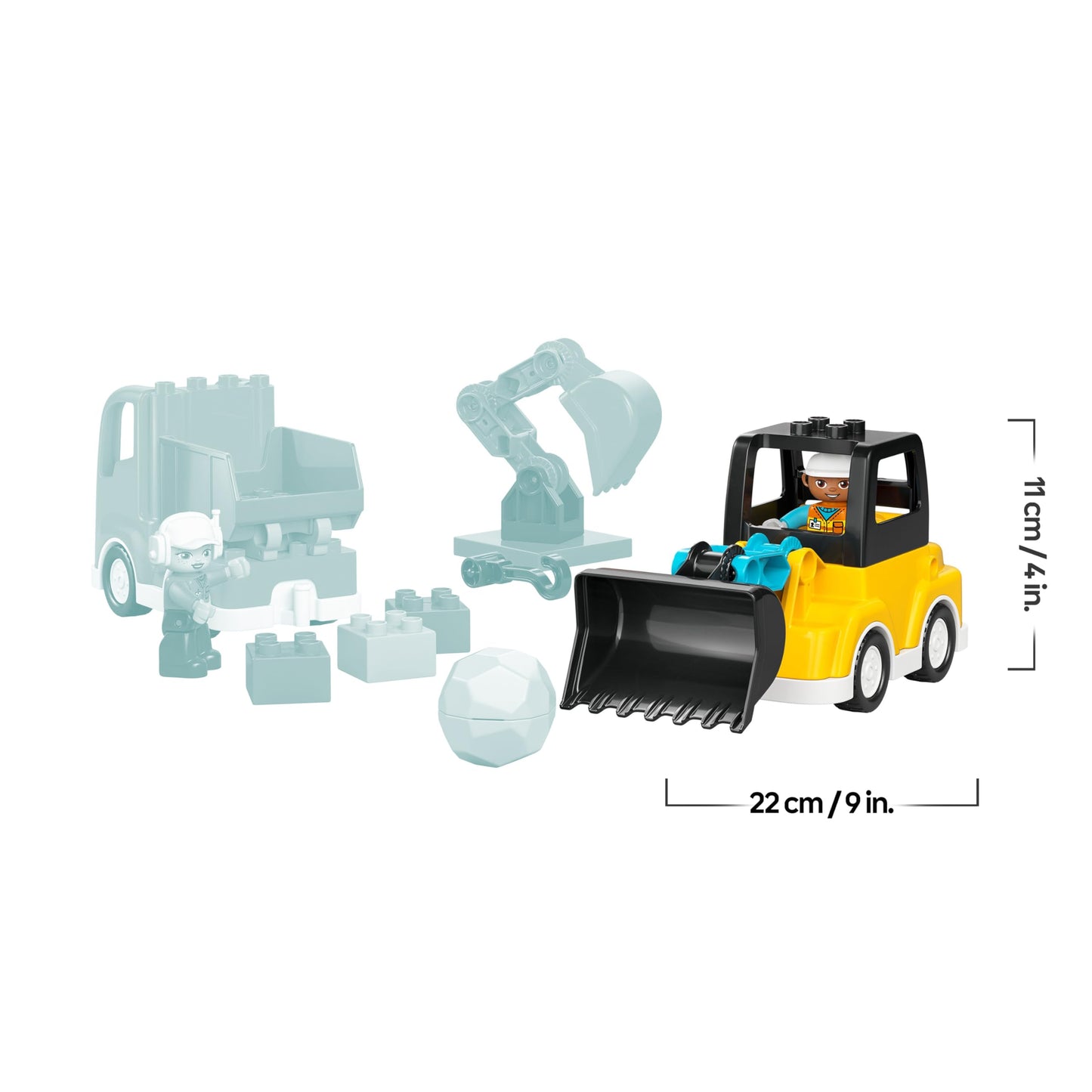 LEGO DUPLO 3-in-1 construction vehicles - educational Montessori toy for toddlers with truck, excavator and wheel loader - birthday gift for boys and girls aged 2 and up - 10475