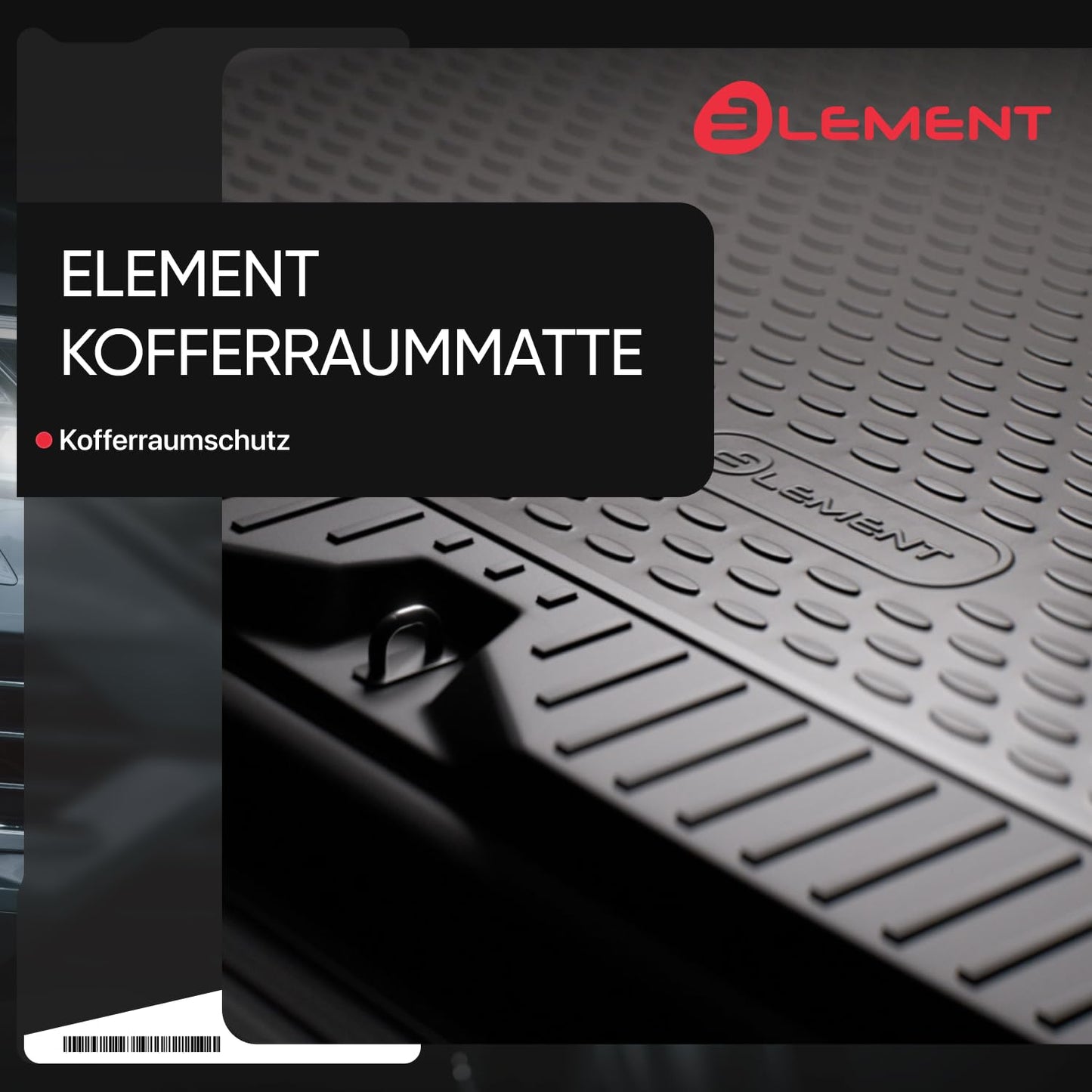 Element precisely fitting premium anti-slip boot mat suitable for VW Polo GTI (VI Restyling) | 2021 -> | 5 doors | lower loading floor position | 100% custom-fit anti-slip car mat - EXP.CARA70075N11