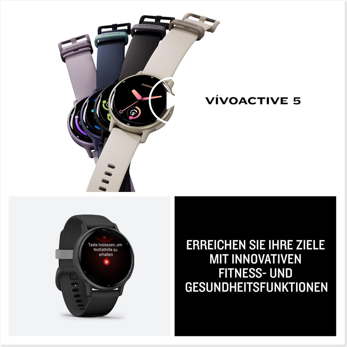 Garmin Vivoactive 5 recondiționat - Ceas inteligent GPS AMOLED cu funcții de fitness și sănătate, muzică, (Recondiționat) - 010-N2862-13