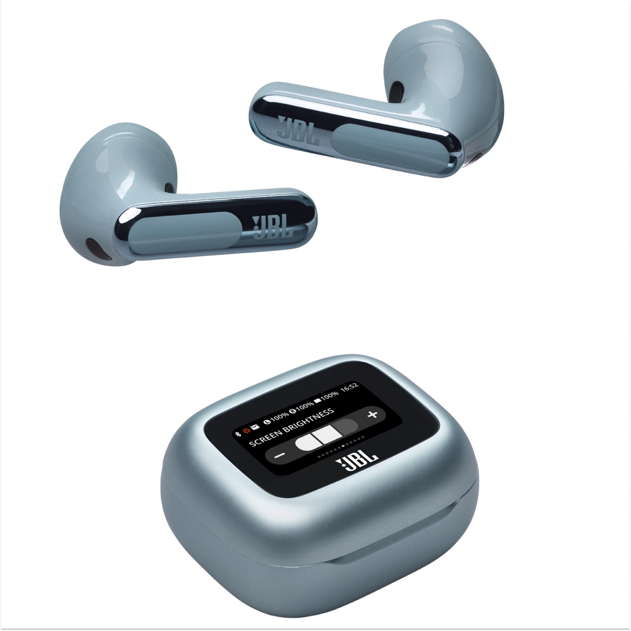 JBL Live Flex 3, wireless earbud headphones with Bluetooth, 50 hours of battery life, True Adaptive Noise Canceling and high-resolution JBL Signature Sound, IP54 waterproof, with earplugs, blue - JBLLIVEFLEX3BLU
