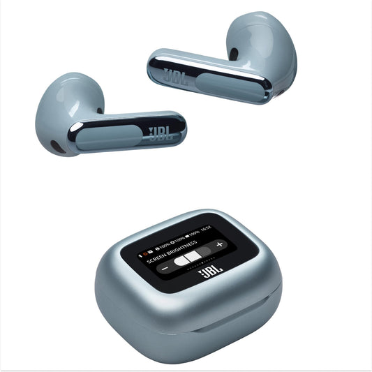JBL Live Flex 3, wireless earbud headphones with Bluetooth, 50 hours of battery life, True Adaptive Noise Canceling and high-resolution JBL Signature Sound, IP54 waterproof, with earplugs, blue - JBLLIVEFLEX3BLU