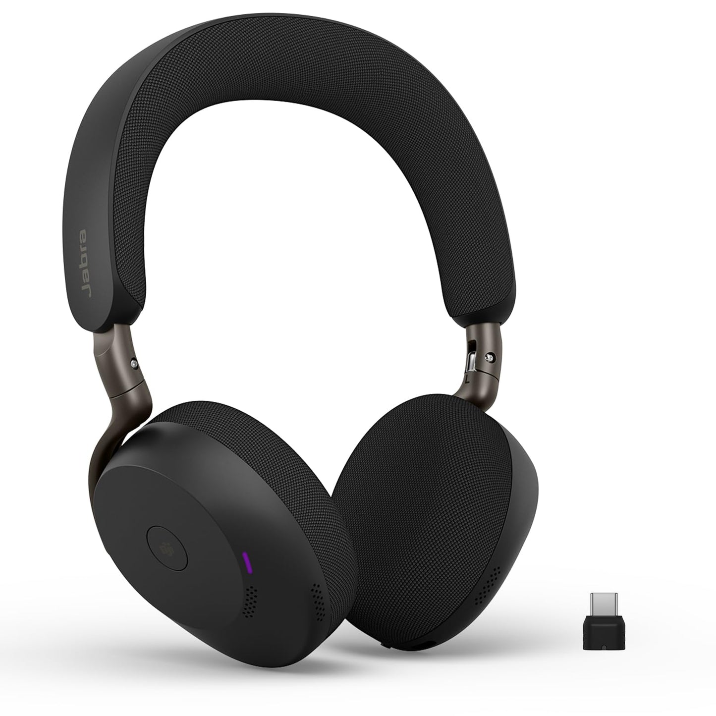 Jabra Evolve3 75 on-ear Bluetooth headset wireless with microphone for office, USB-C, AI voice call, advanced active noise cancellation, 22h battery, MS Teams certified, black - 37599-999-899