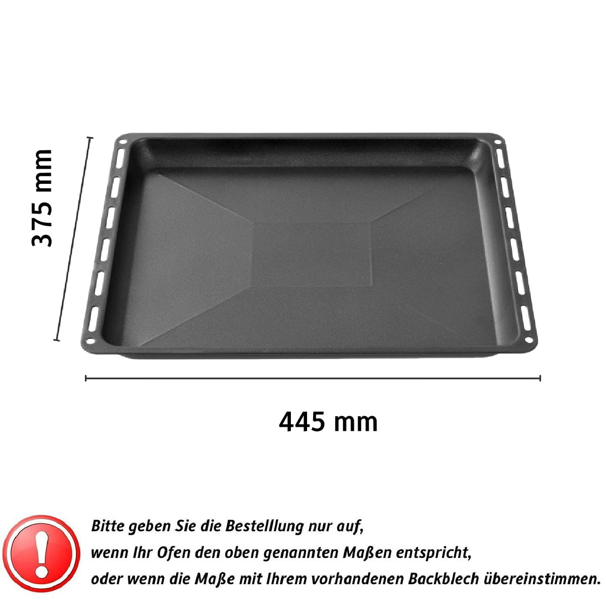 ICQN 445 x 375 x 25 mm non-stick coating baking tray | Suitable for Whirlpool Ignis Bauknecht | Oven drip pan | Scratch resistant | Non-stick | 44.5 x 37.5 x 2.5 cm, 445-non-stick-25 - 445-antihaft-25