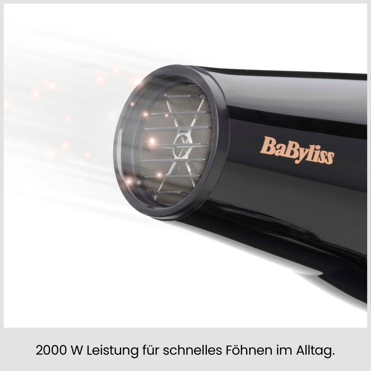 BaByliss Hair Dryer Cordkeeper – Powerful 2000W hairdryer with a unique 1.65m cord retraction, ion technology with anti-frizz, 3 heat settings & 2 speed settings, Black, D373E