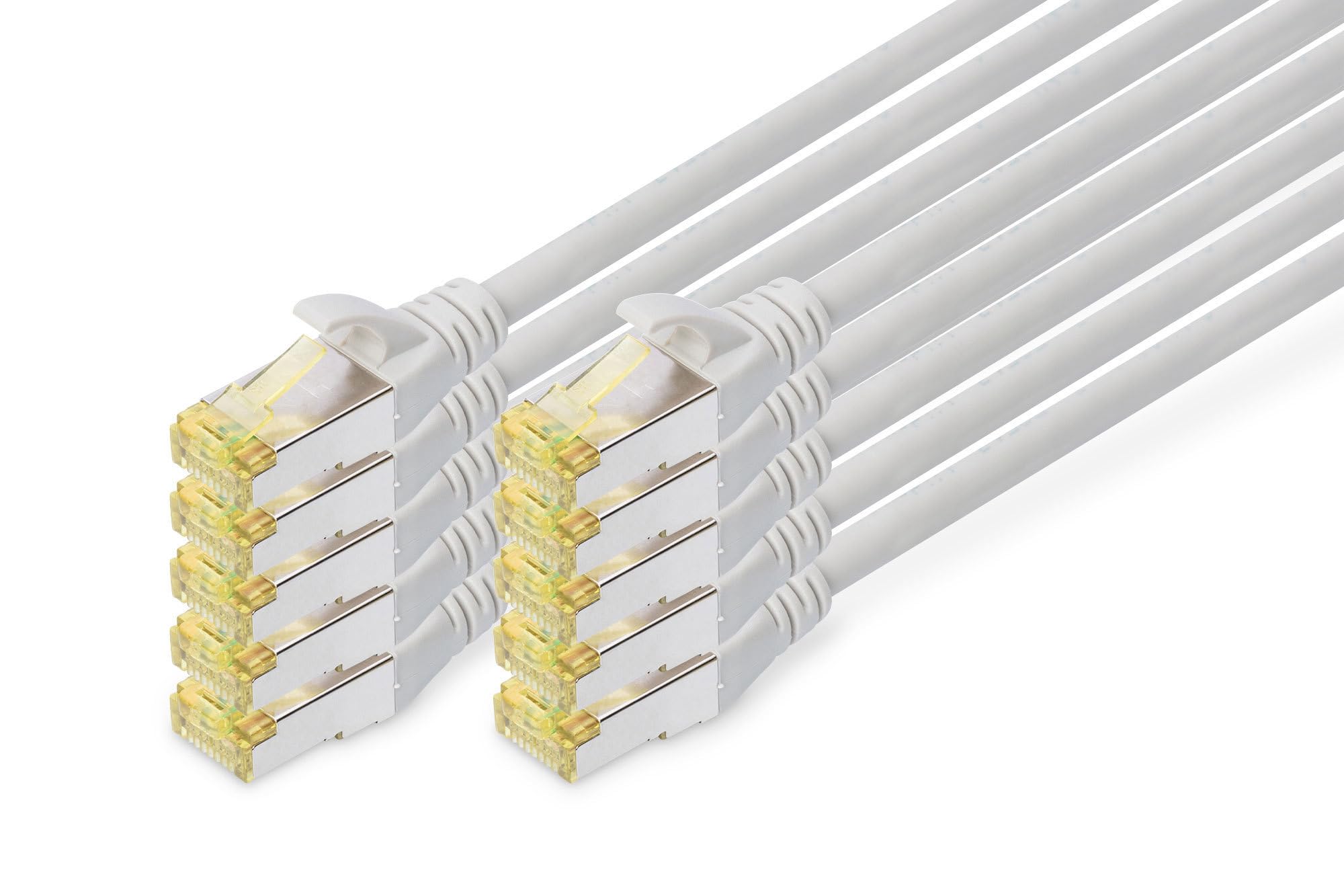 DIGITUS LAN cable Cat 6A – 3 m – 10 pieces – S/FTP shielded – gray - DK-1644-A-030-10