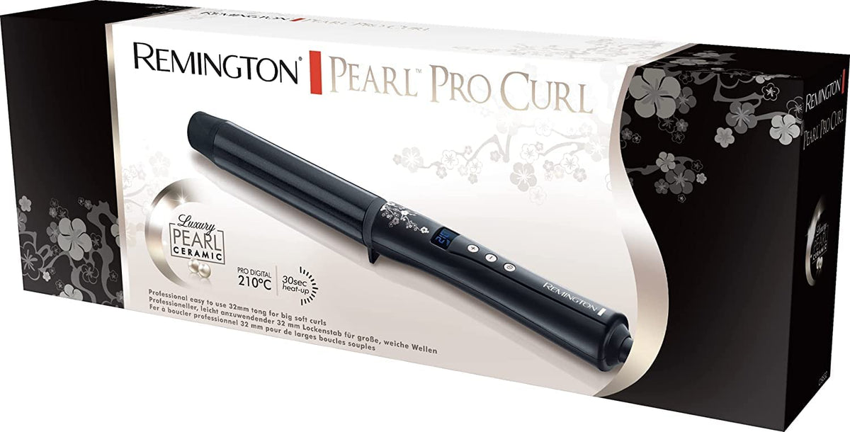 Remington Pearl Digital curling iron, 32 mm, LCD display, black, CI9533