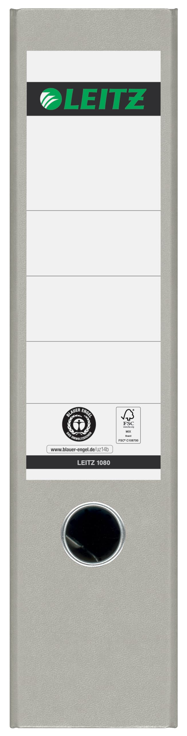 Leitz quality folders 180°, pack of 20, A4, cardboard, 8 cm spine width, cloud marble paper, gray spine, 10805085 - 10805085-20