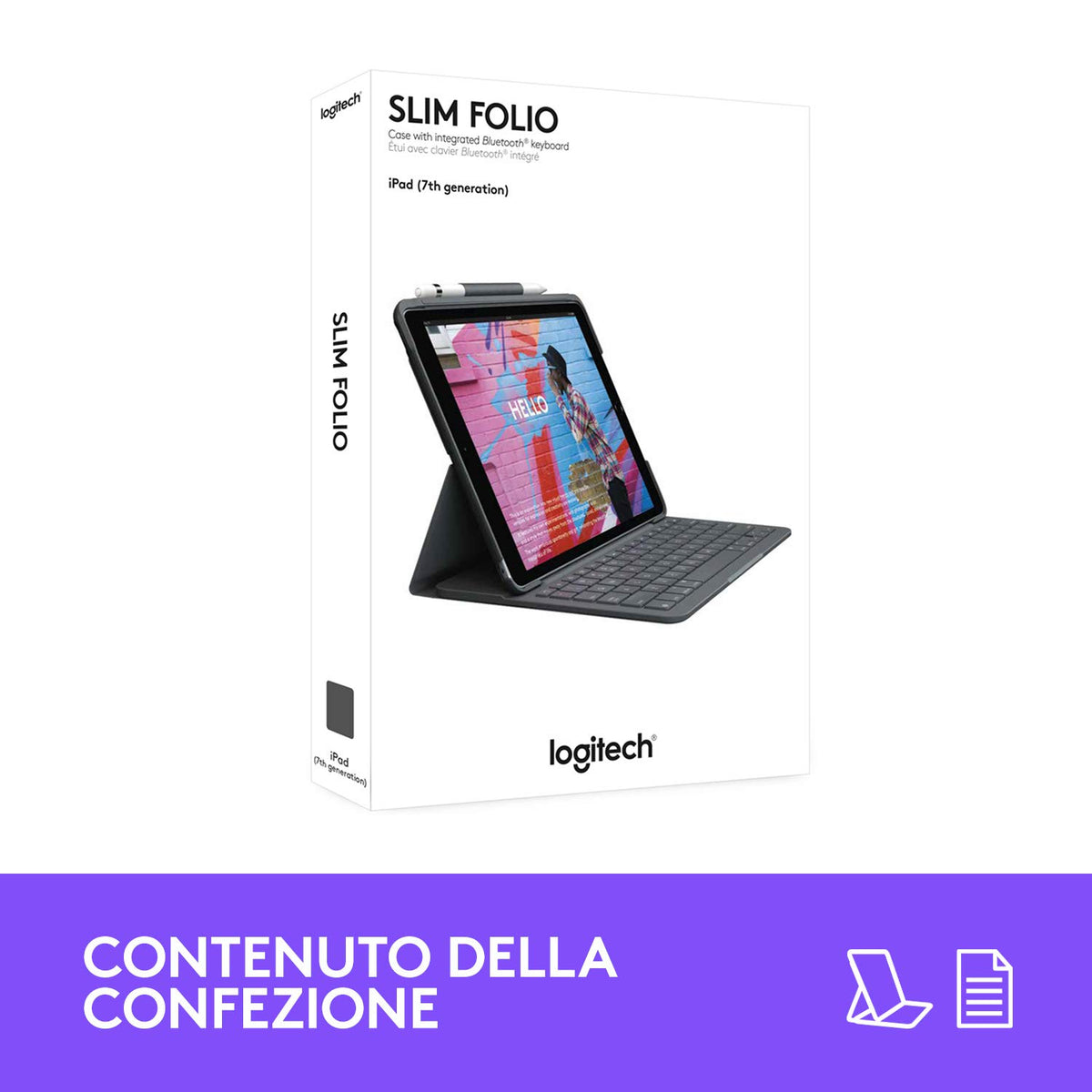 Logitech Slim Folio pentru iPad (7., 8. și 9. generație)