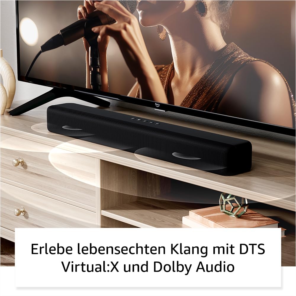 Amazon Fire TV Soundbar, 2.0 speakers with DTS Virtual:X and Dolby Audio and Bluetooth support - EVG487