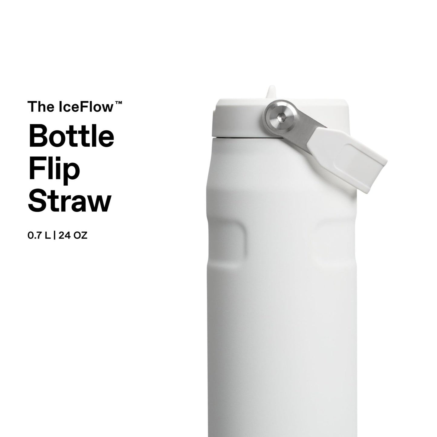 Stanley 1913 Flip Straw drinking bottle with straw 0.7L - thermal mug cools for 10 hours - 3 days ice-cold - BPA-free - leak-proof - for cup holders - dishwasher safe - frost - 10-11283-144