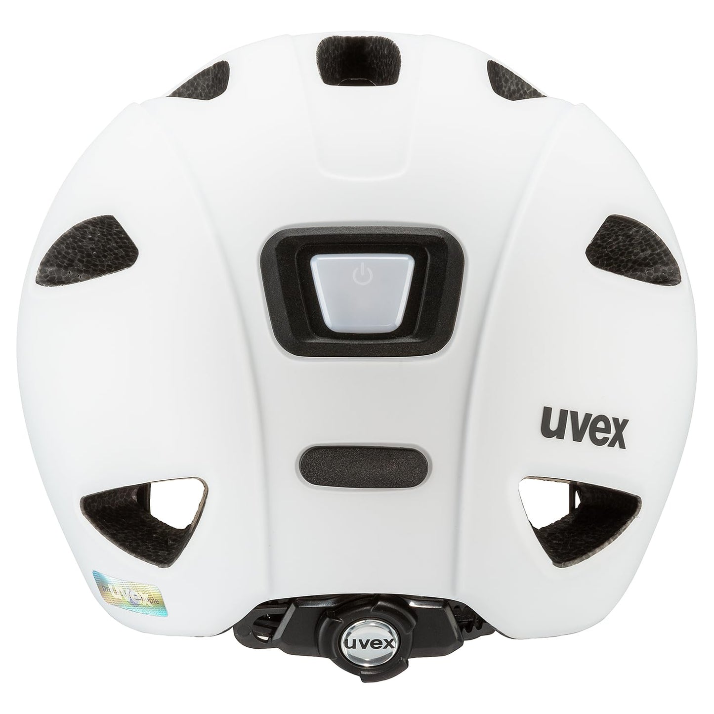 uvex OYO - Lightweight bicycle helmet for children - integrated side protection - expandable with LED light - white - black matt - 45-50 cm - S4100490515