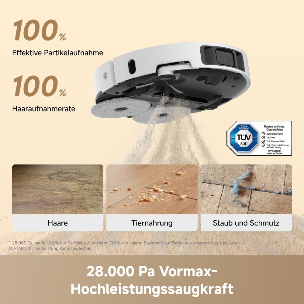 dreame L50 Ultra AE vacuum and mop robot With automatic emptying and mop self-cleaning at 100 ° C, 28,000 Pa suction power, obstacle avoidance and 360 ° navigation - RLL51SE
