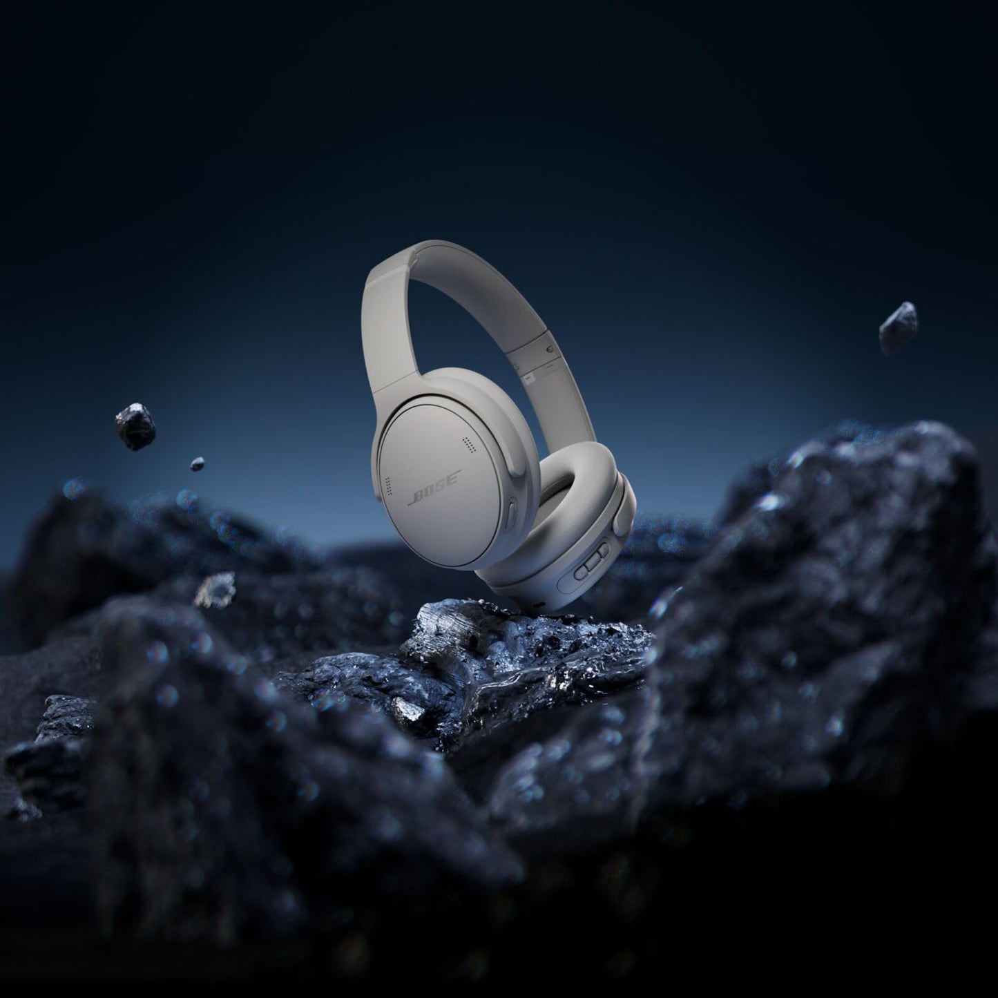 Bose QuietComfort wireless headphones with microphone and noise canceling, Bluetooth over-ear headphones, audiophile headphones, on-ear headphones with noise canceling, up to 24h battery life, moonlight gray - 884367-1700