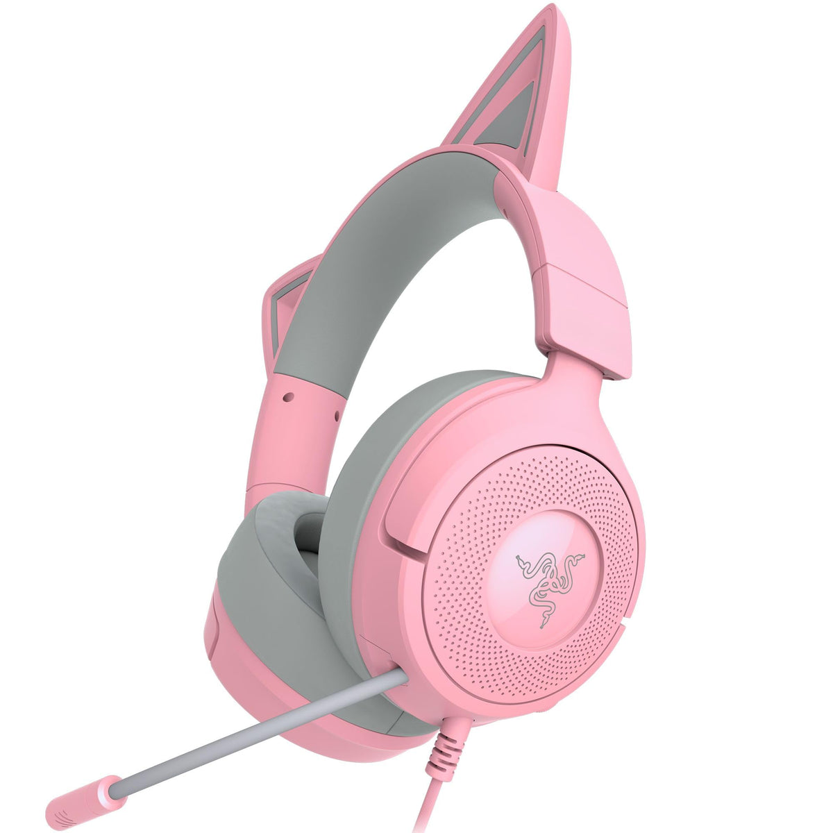 Razer Kraken Kitty V3 X - Wired Kitty Headset for Gaming - Iconic Kitty Ears - Weighs 270g - HyperClear Cardioid Microphone - TriForce 40mm Drivers - 3.5mm Jack | Quartz - RZ04-05350100-R3M1