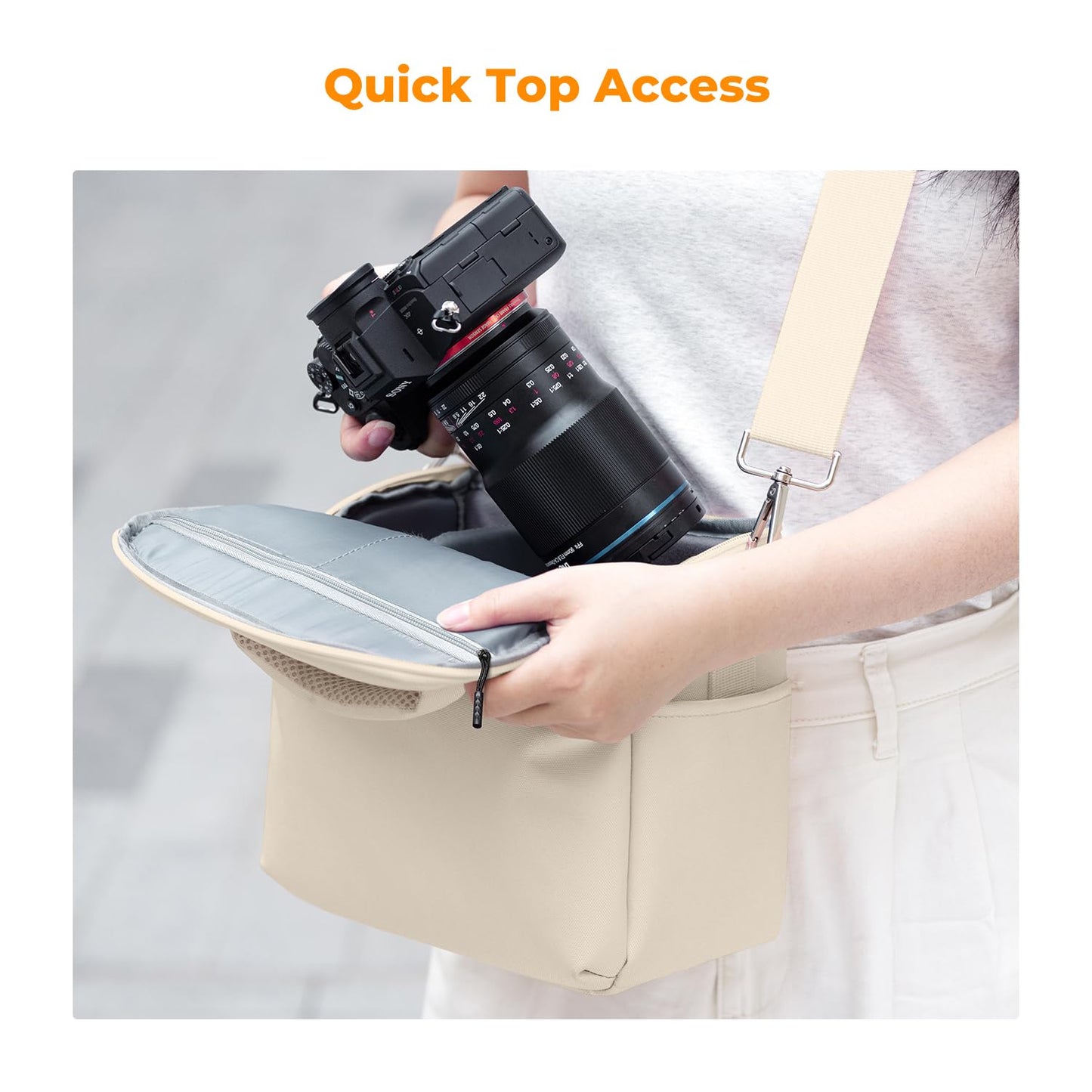K&F CONCEPT Camera Backpack Camera Bag, SLR Bags Shoulder Bag, Camera Bag Liner Bag, Photo Bag for Photographers Suitable for Daily Use (Beige) - JPKF13.179V3US