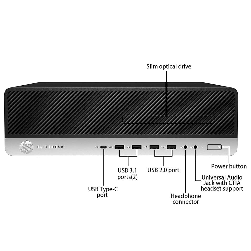 HP EliteDesk 800 G3 SFF Desktop Computer PC, Intel Core i5-6600, 8GB RAM, 256GB SSD, WiFi, Bluetooth, US QWERTY Keyboard, Windows 11 Pro (Refurbished)