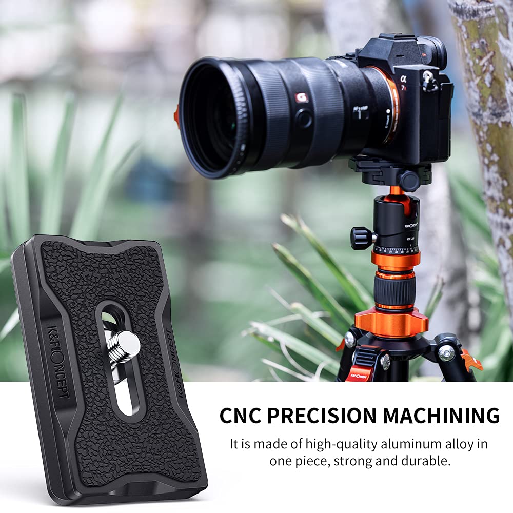 K&F CONCEPT camera quick release plate, 2 pack aluminum quick release plate with 1/4'' thread, Arca-Swiss quick release system for most tripod, tripod head, DSR/DSRL camera - KF31.031