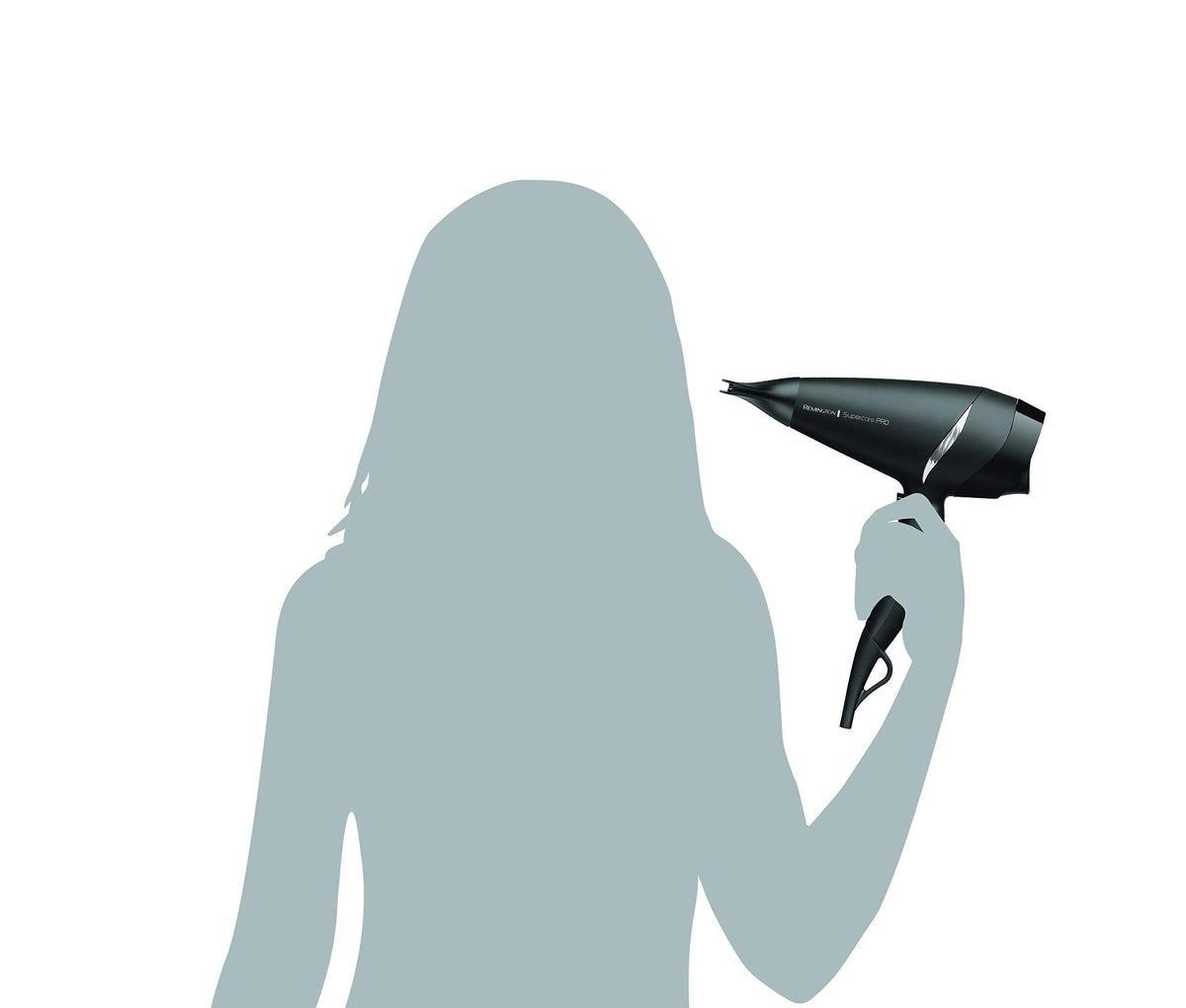 Remington Hair Dryer Professional Ions [powerful & side professional control] SupercarePro Technology (2200W, 130km/h, 3 styling attachments, durable hairdresser AC motor) AC7250 [Amazon Exclusive] - 45719560100