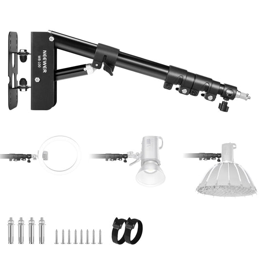 NEEWER Ring Light Wall Mount Boom Arm, 22"-46"/55-116 cm - 10104462