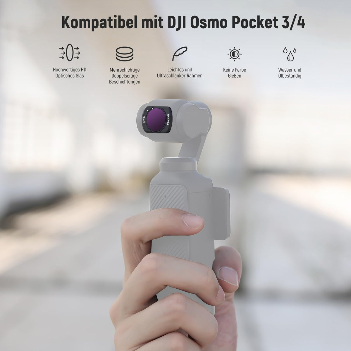 NEEWER 14 Pack set de filtre ND magnetice, compatibil cu DJI Osmo Pocket 3 & 4 / Xtra Muse, CPL, ND8/16/32/64/128/256/1000, ND8/PL, ND16/PL, ND32/PL, ND64/PL, Black Diffusion 1/4, filtru de efect LPR - FL-N58