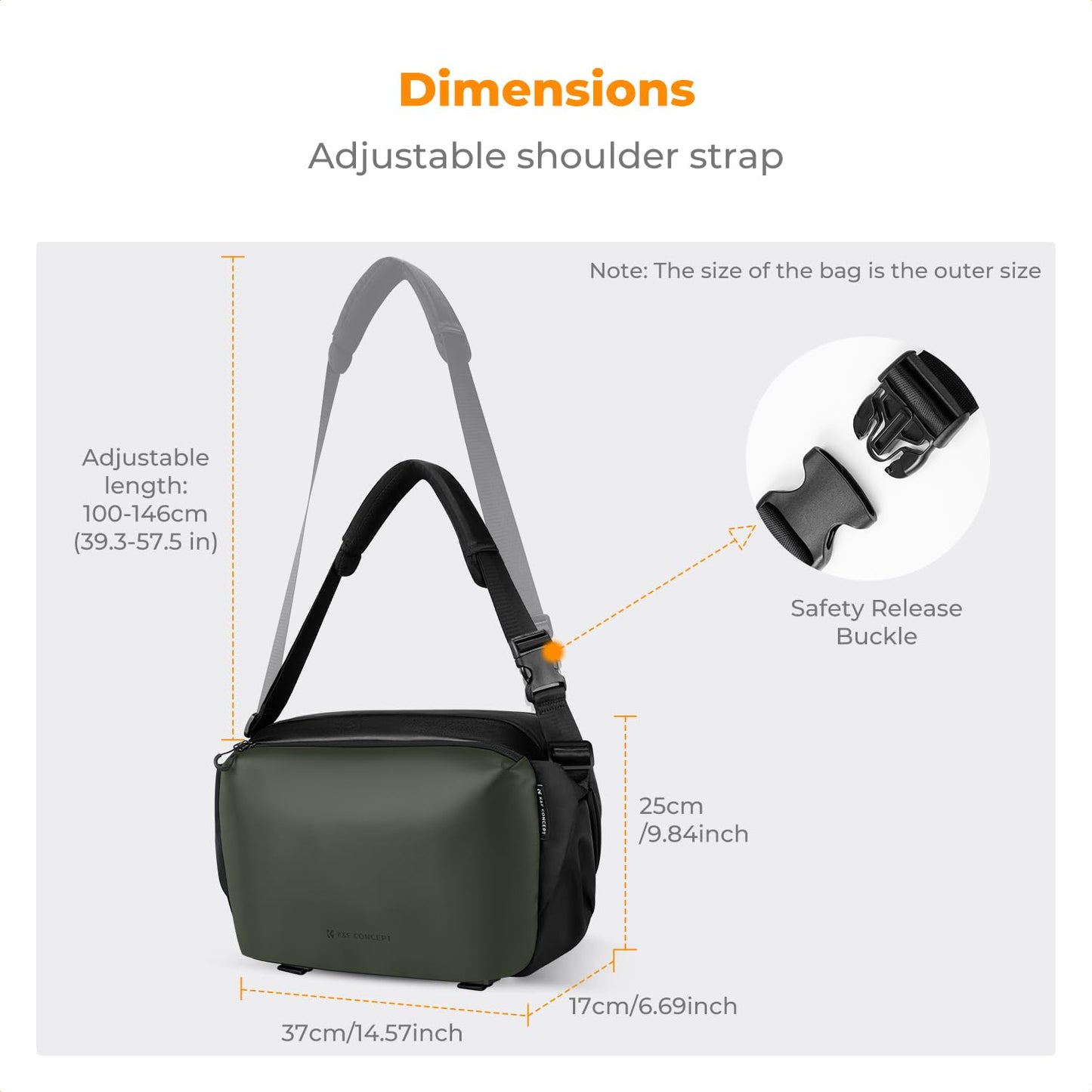 K&F CONCEPT Camera Backpack Shoulder Bag Square Bag Bags for Photographers Camera Rectangle Case Compatible with Canon/Nikon/Sony/DJI Mavic Drone Backpack (Large L) - KF13.177V2
