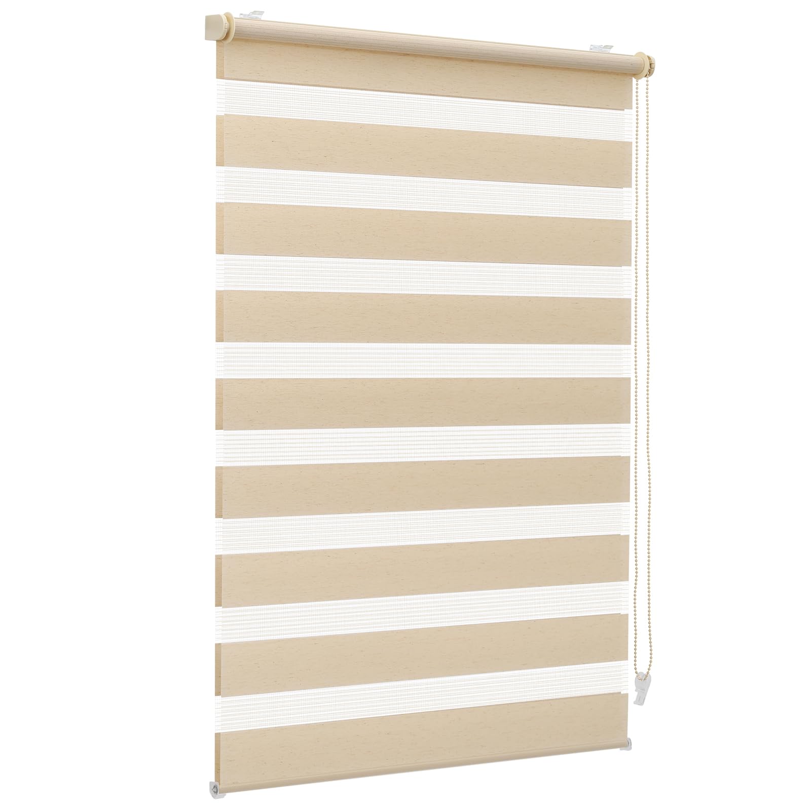 Sekey double roller blind Klemmfix without drilling for windows, double roller blind 95 cm wide, duo roller blind sun protection, 95x210cm, yellow linen - BL-2543