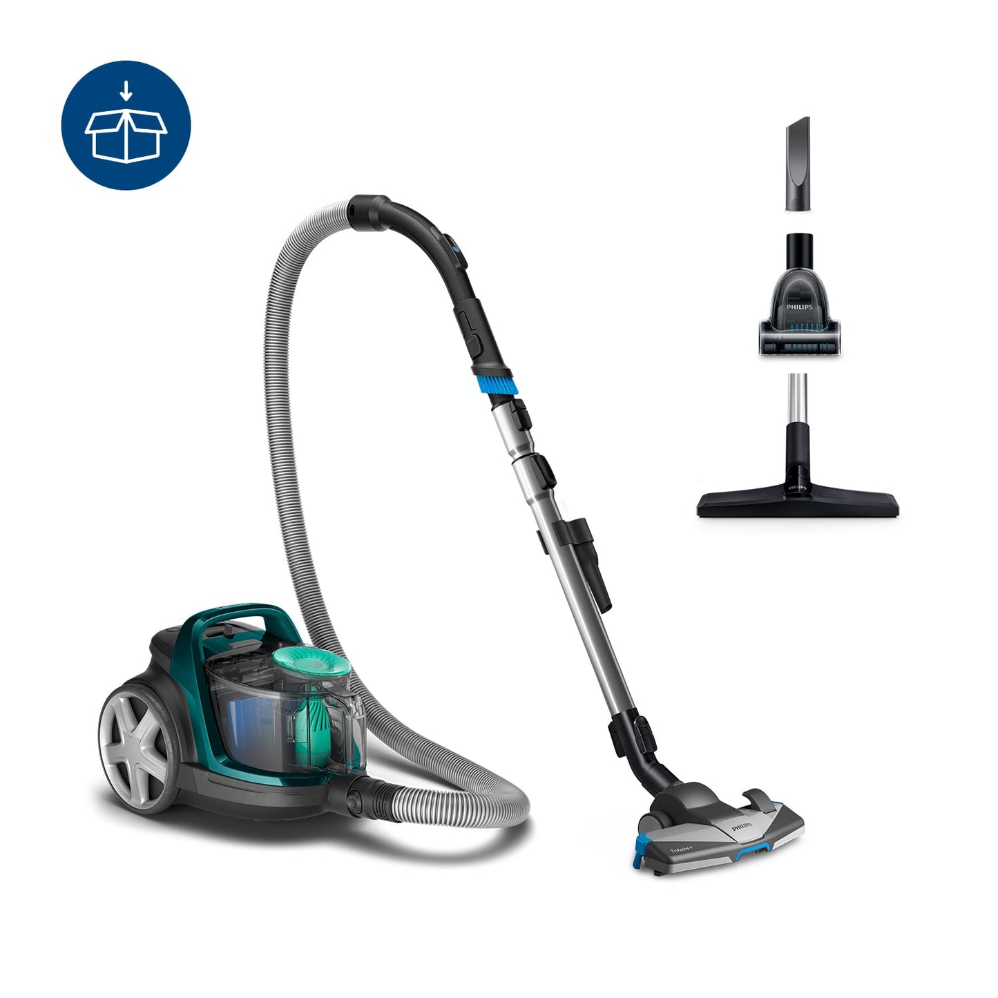 Philips FC9555/09 PowerPro Active bagless vacuum cleaner (650 W, 1.5 L dust volume, incl. mini turbo suction brush, hard floor nozzle)