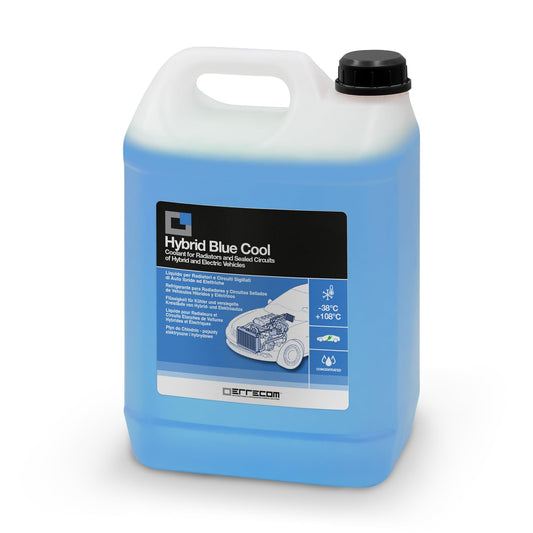 ERRECOM Hybrid Blue Cool, concentrated radiator fluid for hybrid and electric vehicles -10°C/+103°C, antifreeze with oat inhibitor package with phosphates, ready to use, 5 liters - TR1268.P.01.EC