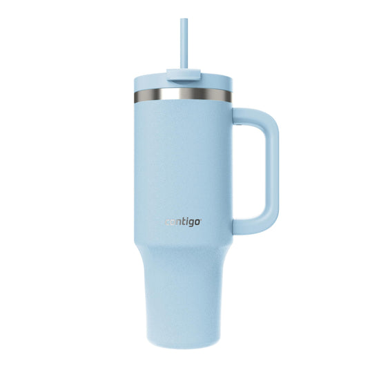 Contigo thermos bottle 1200 ml with handle and straw | Stainless Steel Insulated Thermal Drinking Bottle with Lid | Cools for 29 hours | Travel Mug | Thermo mug | | Glacier - 2212752