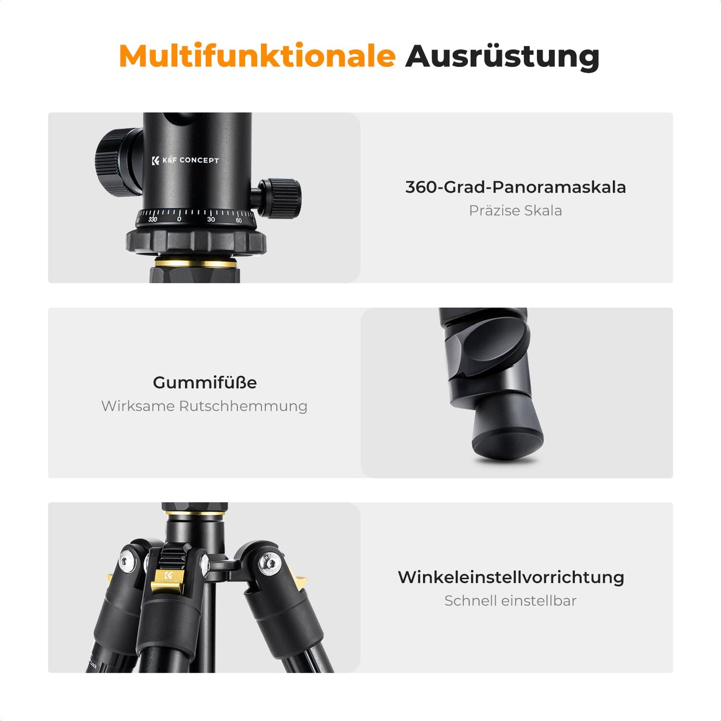 K&F CONCEPT camera tripod, 184cm mobile phone camera tripod, lightweight tripod with mobile phone holder and remote shutter release, portable photo tripod for camera and smartphone, aluminum tripod with 2 quick-release plates - TM2324