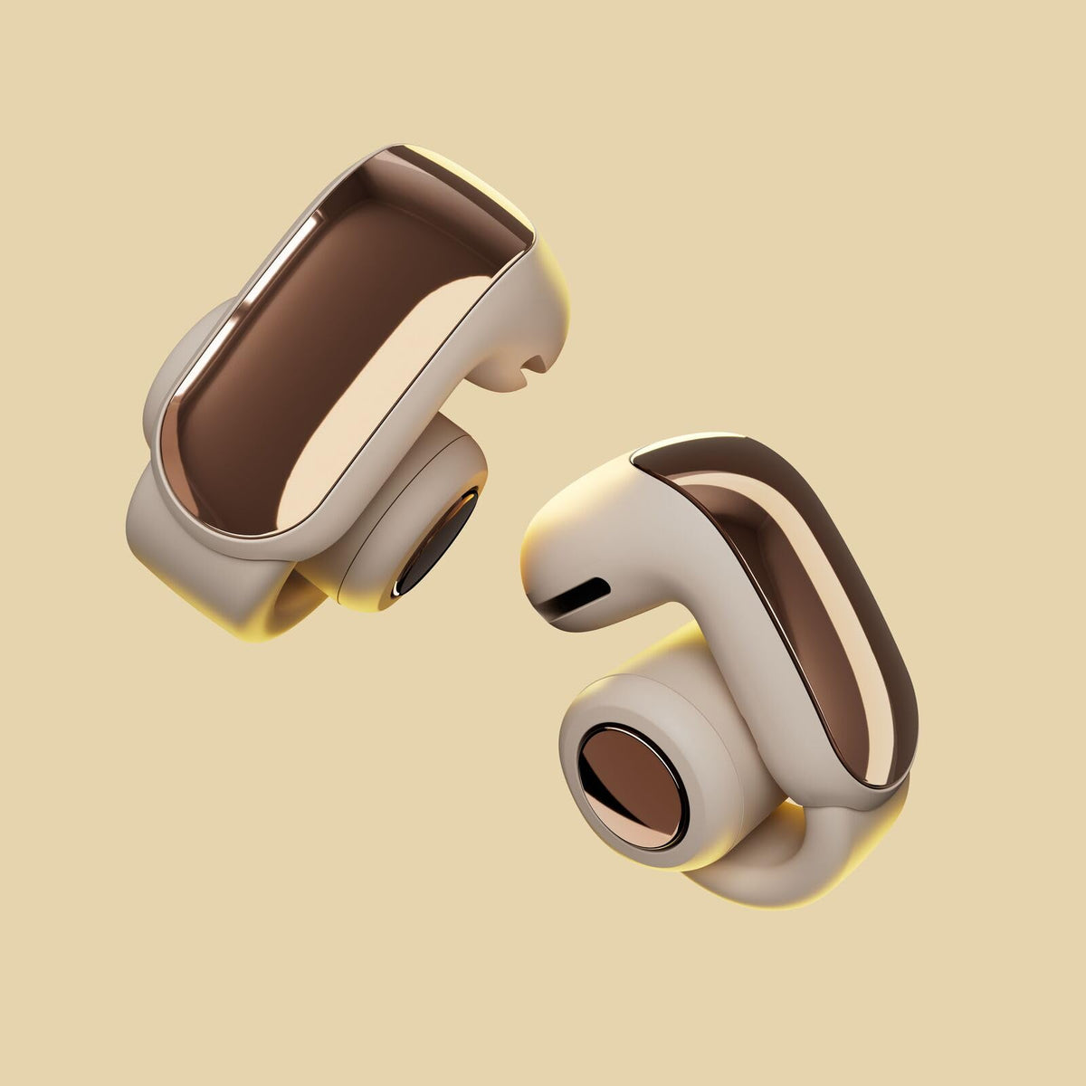 Bose Ultra Open Earbuds with Bluetooth and OpenAudio technology, Clip On headphones, wireless Open Ear Earbuds, immersive audio, up to 48 hours battery life, Driftwood Sand - Limited Edition - 881046-0400