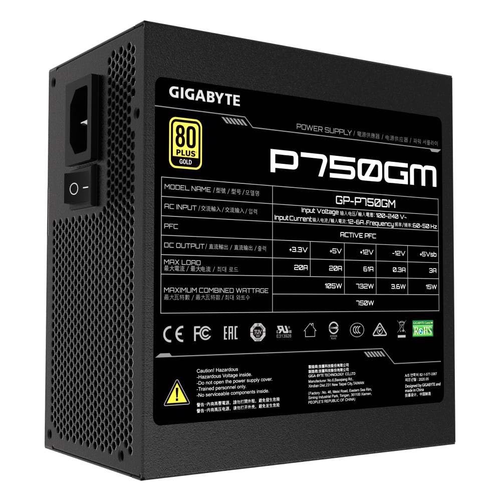 Gigabyte P750GM 750W 80 Plus Gold Full Modular - GP-P750GM