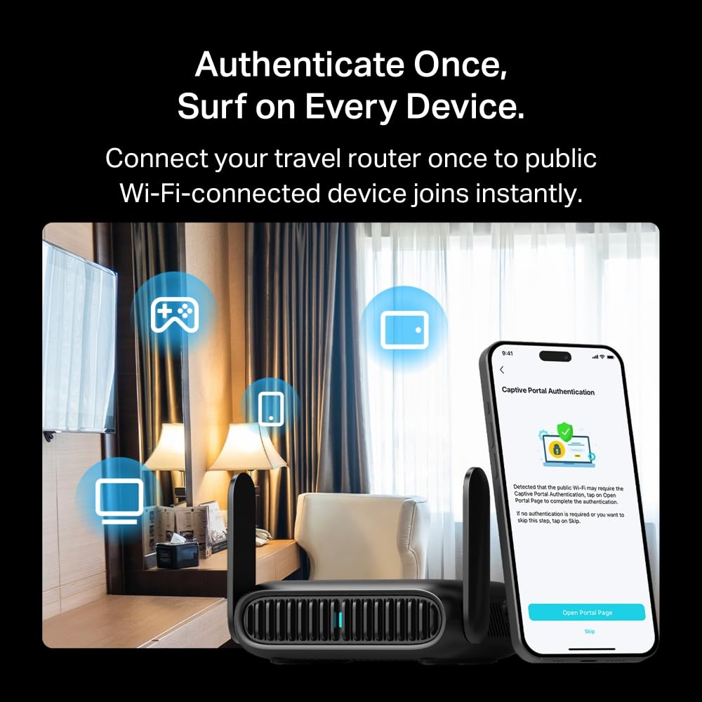 TP-Link TL-WR1512X Wi-Fi 6 travel WLAN router AX1500, dual-band access point with power bank operation, 2×Gigabit port, OpenVPN & WireGuard, USB 3.0, WPA3, 7 operating modes