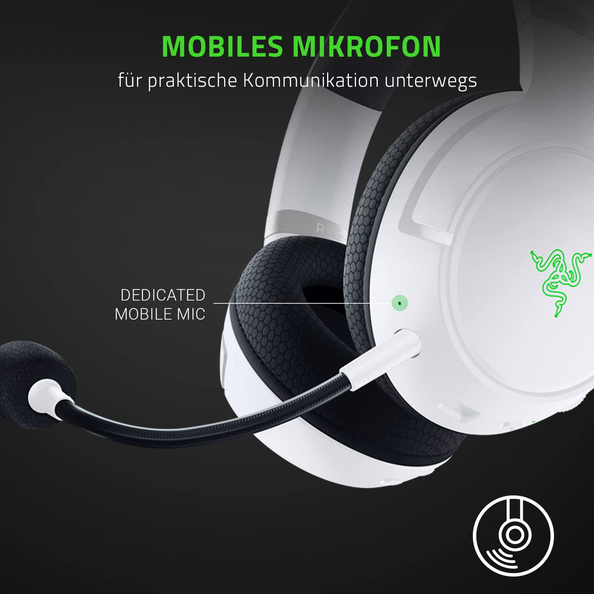 Razer Kaira Pro pentru Xbox - Cască wireless pentru Xbox Series X|S (drivere TriForce Titanium de 50mm, microfon HyperClear Supercardioid, microfon dedicat) Alb Mercury - RZ04-03470300-R3M1