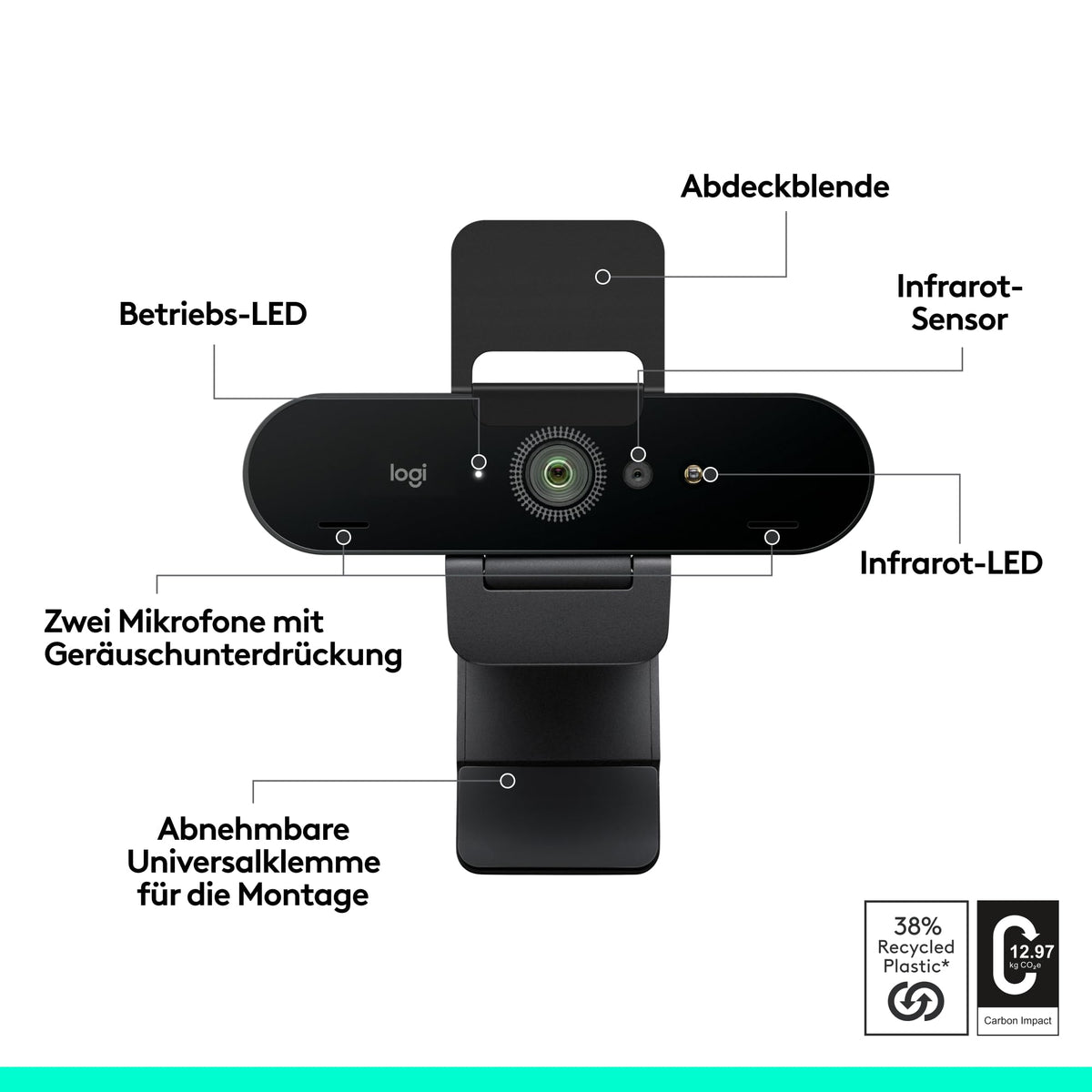 Logitech Brio 4K-Webcam pentru afaceri - 960-001746