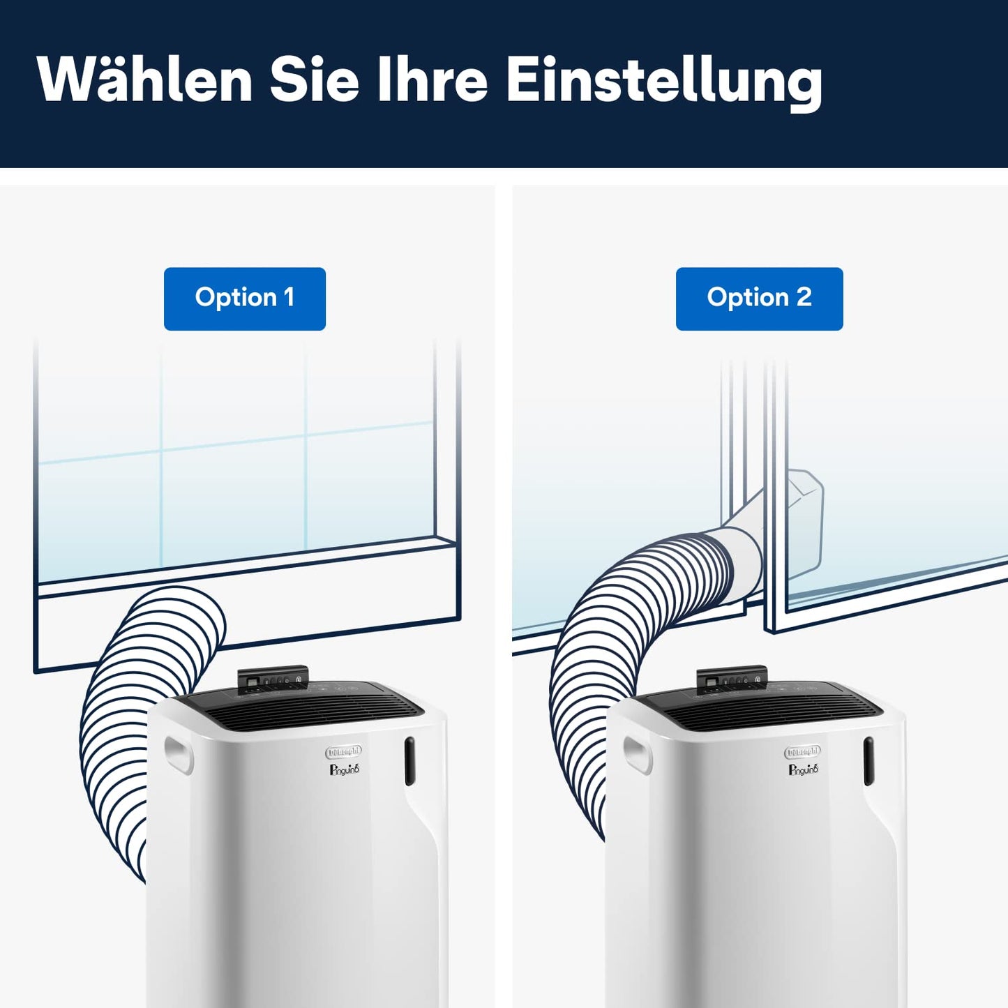 De'Longhi Pinguino Silent - Mobile air conditioning unit, for rooms up to 32.5 m², with dehumidifier & fan, 10500 BTU, quiet operation, remote control, 24h timer, energy efficiency class A (PACEM93K.1) - PACEM93K.1SILENT