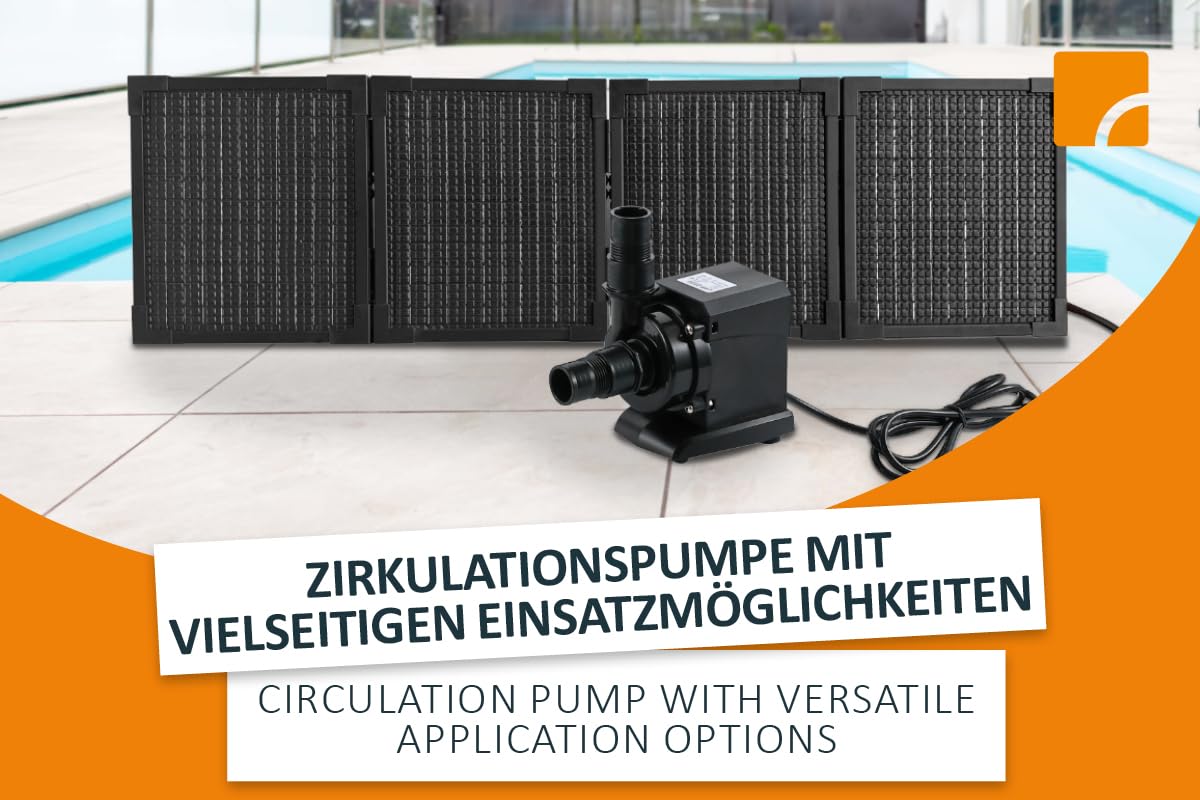 STEINBACH circulation pump with PV panel – 040613 – pump output 3,000 l/h – for pools with a water capacity of up to 19,000 l – with an included foldable 30 watt PV panel