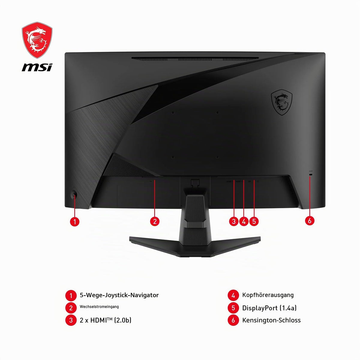 MSI MAG 27CQ6FA Monitor de gaming curbat de 27 inch WQHD – 1500R 2560 x 1440 Rapid VA-Panel, 180 Hz / 0,5 ms (GtG, min.), Adaptive-Sync – DP 1.4a, HDMI 2.0b CEC - 4711377389518
