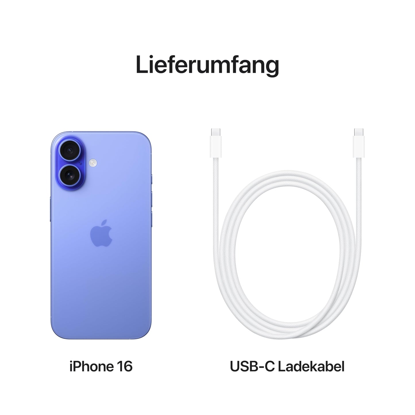 Apple iPhone 16 128 GB: 5G cell phone with camera control, A18 chip and a real battery boost. Works with AirPods, Ultramarine - MYEC3ZD/A