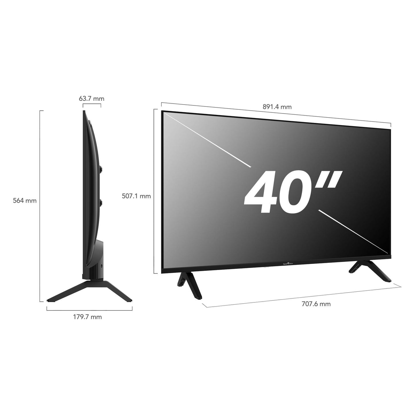 Smart Tech 40FH01K, 40 inch (101 cm) FHD LED Smart TV, Netflix, YouTube, Prime Video