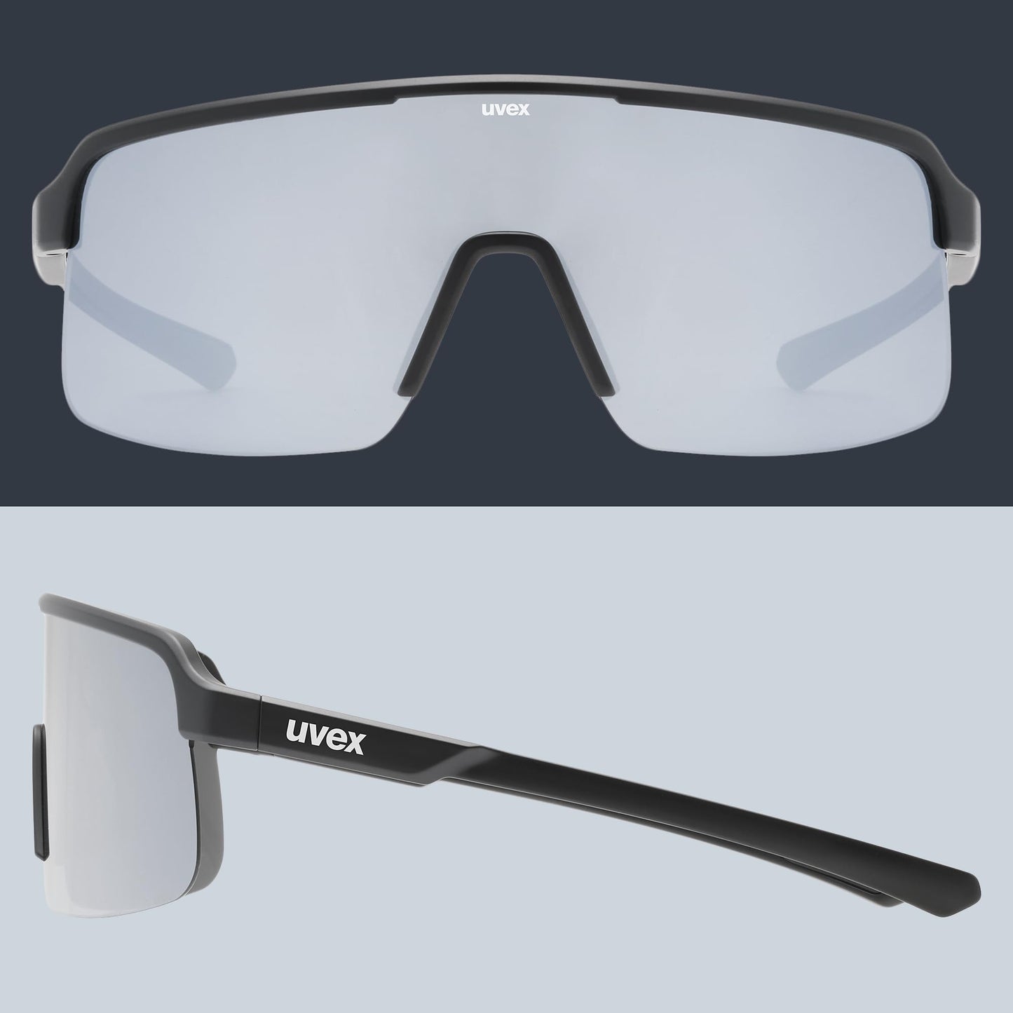 Uvex dyrt sports glasses, black matt/silver mirror, one size - S533095