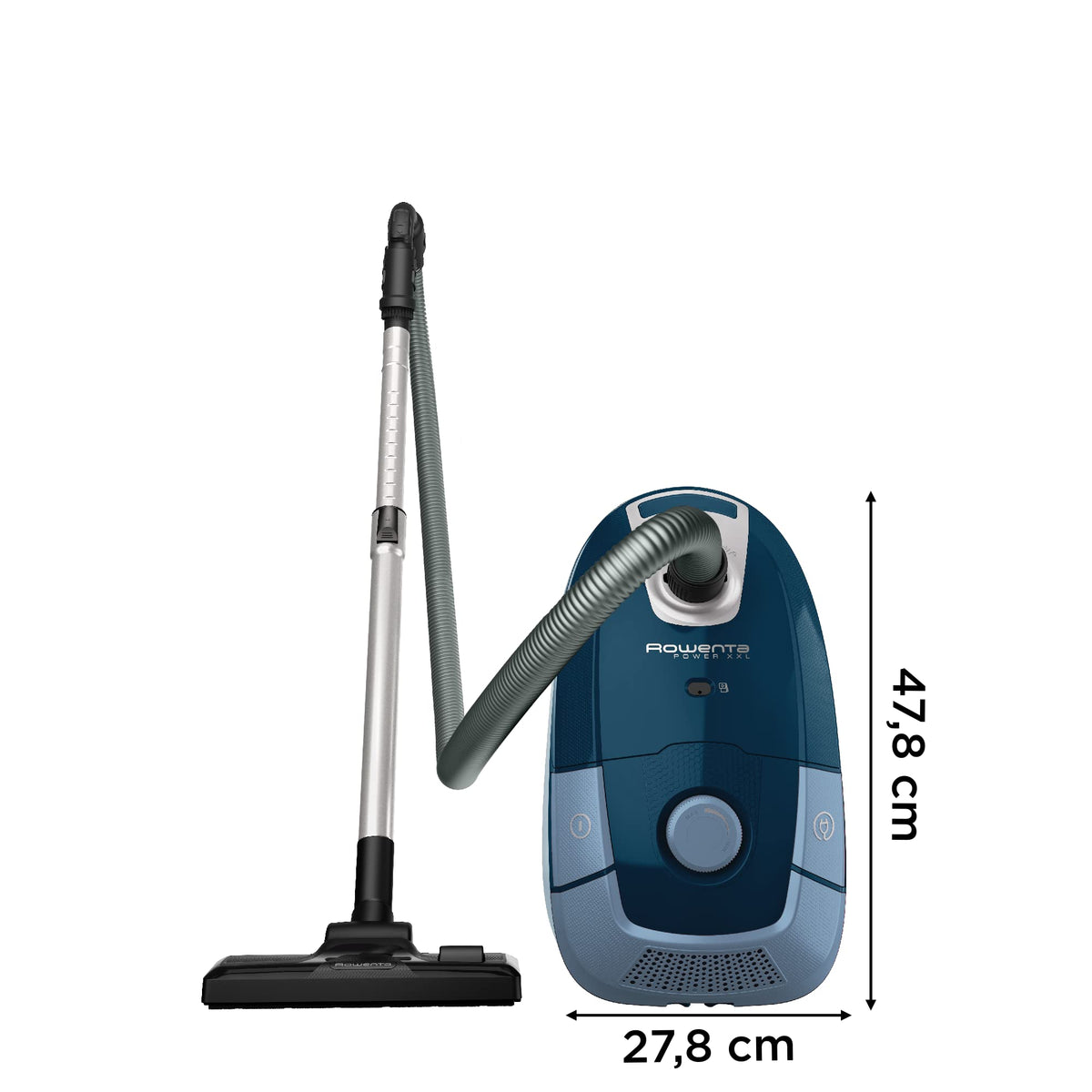 Rowenta Power XXL Bagged Vacuum Cleaner, including parquet nozzle, low energy consumption, motor power of up to 900 W, 4.5 l capacity, 12 m operating radius, 99 percent filtration, RO3143EA - RO3172EA