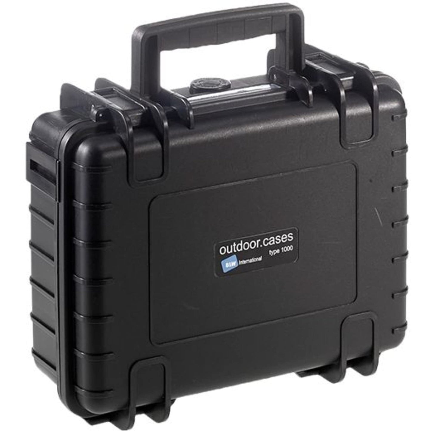B&W International transport case Outdoor 1000 (PP.41) black - with cube foam - waterproof (IP67), dustproof, impact-resistant & extremely robust - 1000/B/SI