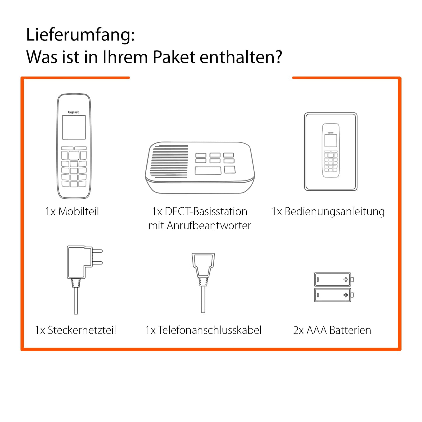 Gigaset AS690A - Cordless DECT telephone with answering machine - large, high-contrast display - adjustable sound profiles - hands-free function - call protection, black [German version]